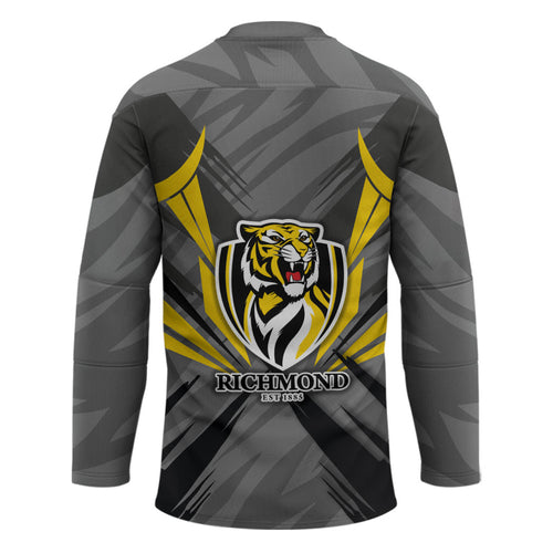 Richmond Tigers Australian Football Hockey Jersey Fierce Tiger Mascot - Bold Team Colors