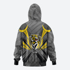 Richmond Tigers Australian Football Hoodie Fierce Tiger Mascot - Bold Team Colors