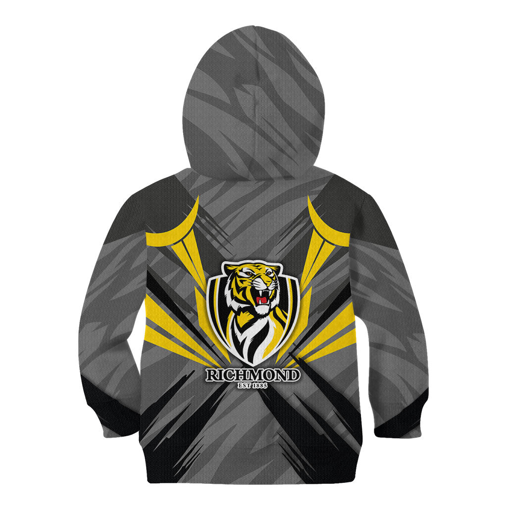 Richmond Tigers Australian Football Kid Hoodie Fierce Tiger Mascot - Bold Team Colors