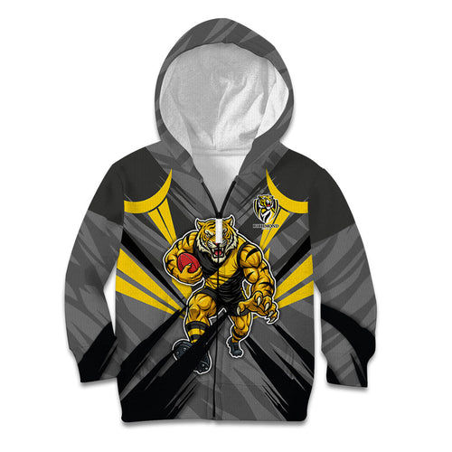 Richmond Tigers Australian Football Kid Hoodie Fierce Tiger Mascot - Bold Team Colors