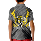 Richmond Tigers Australian Football Kid Polo Shirt Fierce Tiger Mascot - Bold Team Colors