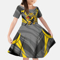 Richmond Tigers Australian Football Kid Short Sleeve Dress Fierce Tiger Mascot - Bold Team Colors