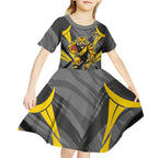Richmond Tigers Australian Football Kid Short Sleeve Dress Fierce Tiger Mascot - Bold Team Colors