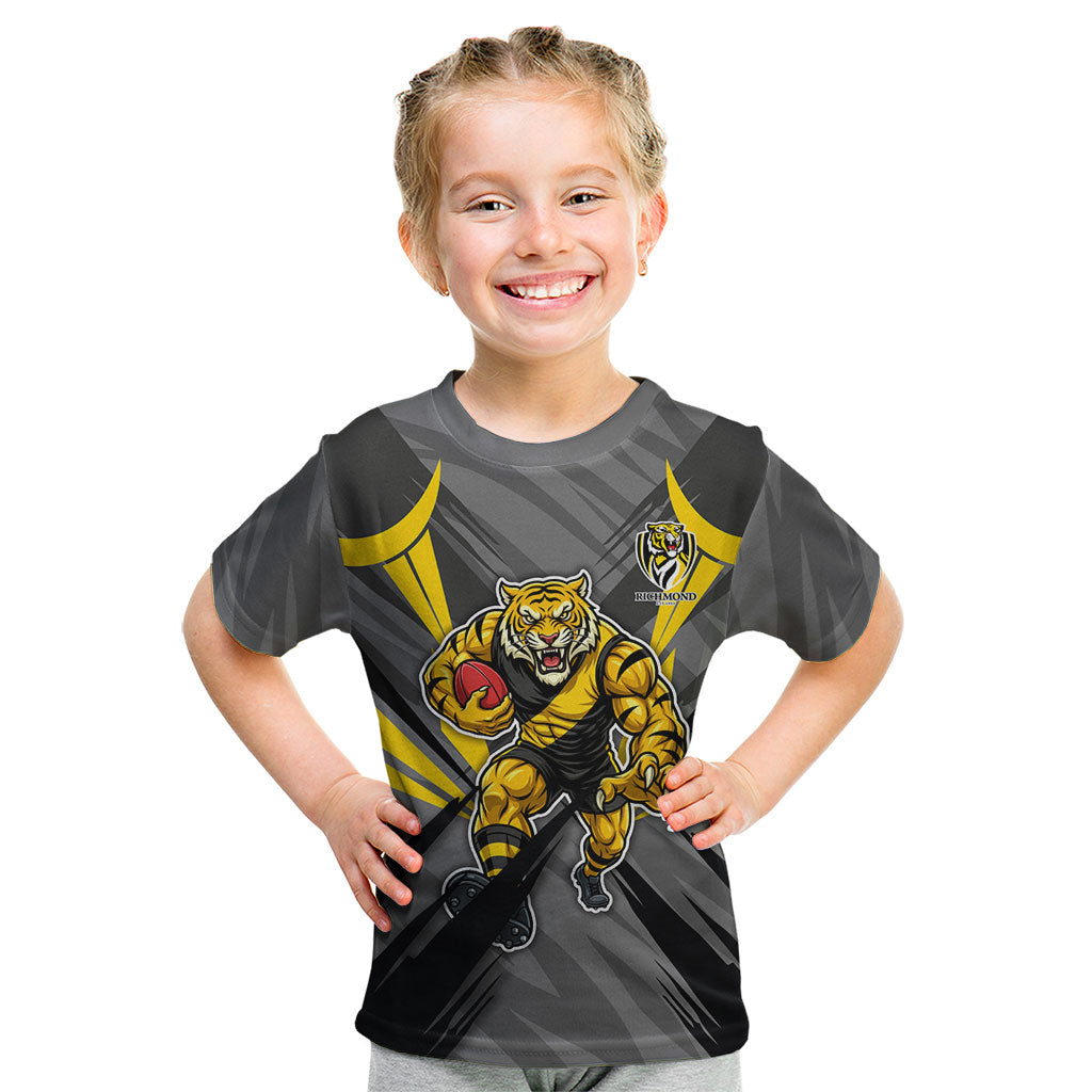 Richmond Tigers Australian Football Kid T Shirt Fierce Tiger Mascot - Bold Team Colors