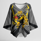 Richmond Tigers Australian Football Kimono Sleeve Blouse Fierce Tiger Mascot - Bold Team Colors