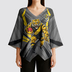 Richmond Tigers Australian Football Kimono Sleeve Blouse Fierce Tiger Mascot - Bold Team Colors