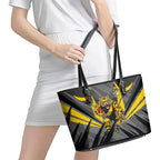 Richmond Tigers Australian Football Leather Tote Bag Fierce Tiger Mascot - Bold Team Colors