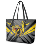 Richmond Tigers Australian Football Leather Tote Bag Fierce Tiger Mascot - Bold Team Colors