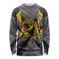 Richmond Tigers Australian Football Long Sleeve Shirt Fierce Tiger Mascot - Bold Team Colors