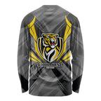 Richmond Tigers Australian Football Long Sleeve Shirt Fierce Tiger Mascot - Bold Team Colors