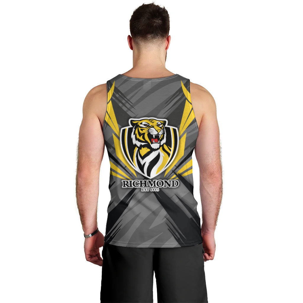 Richmond Tigers Australian Football Men Tank Top Fierce Tiger Mascot - Bold Team Colors