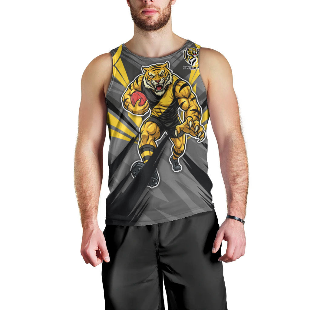 Richmond Tigers Australian Football Men Tank Top Fierce Tiger Mascot - Bold Team Colors