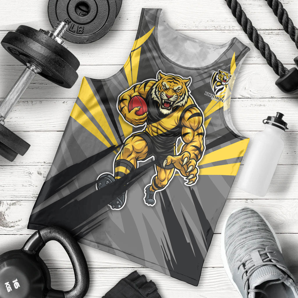 Richmond Tigers Australian Football Men Tank Top Fierce Tiger Mascot - Bold Team Colors