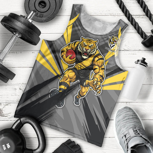 Richmond Tigers Australian Football Men Tank Top Fierce Tiger Mascot - Bold Team Colors