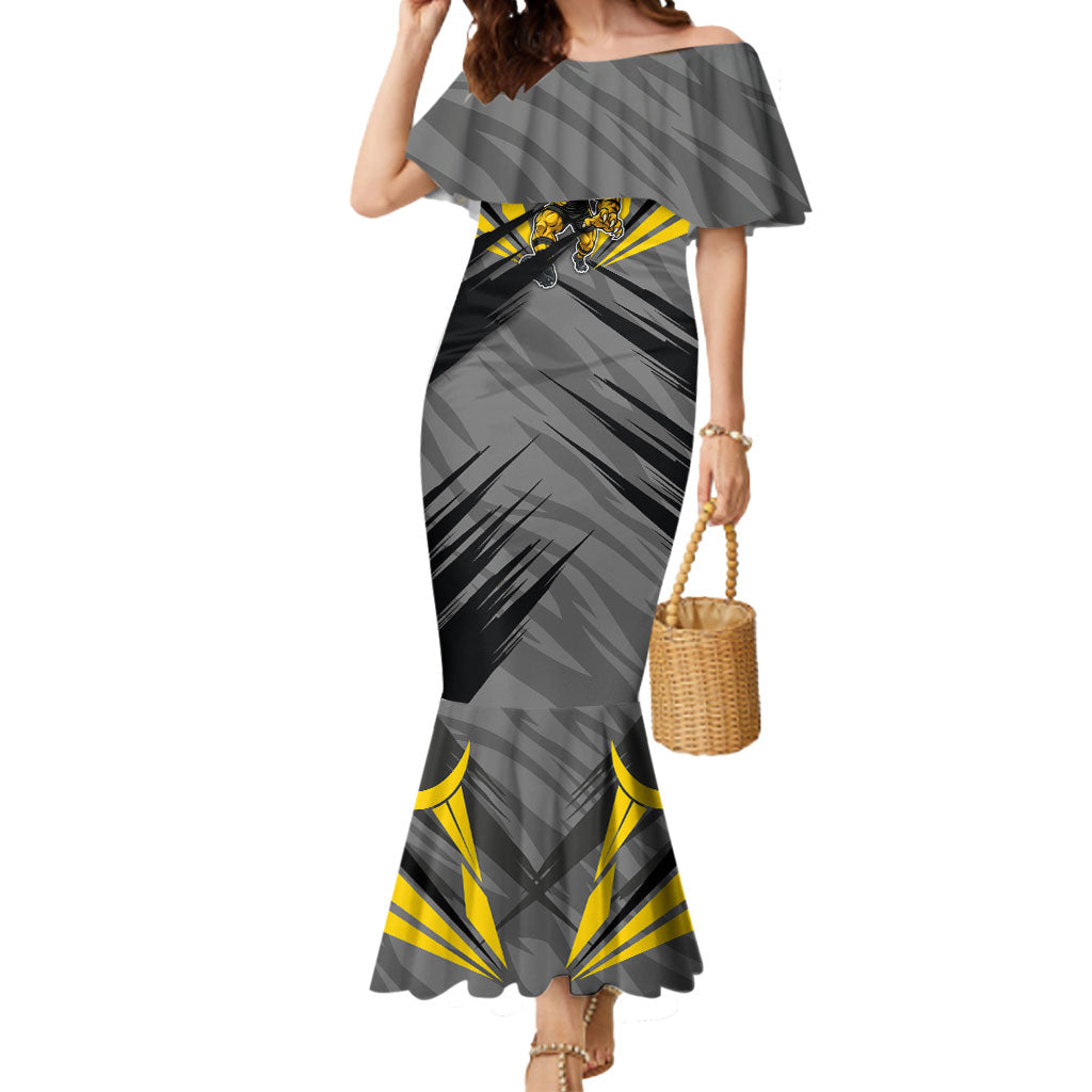 Richmond Tigers Australian Football Mermaid Dress Fierce Tiger Mascot - Bold Team Colors
