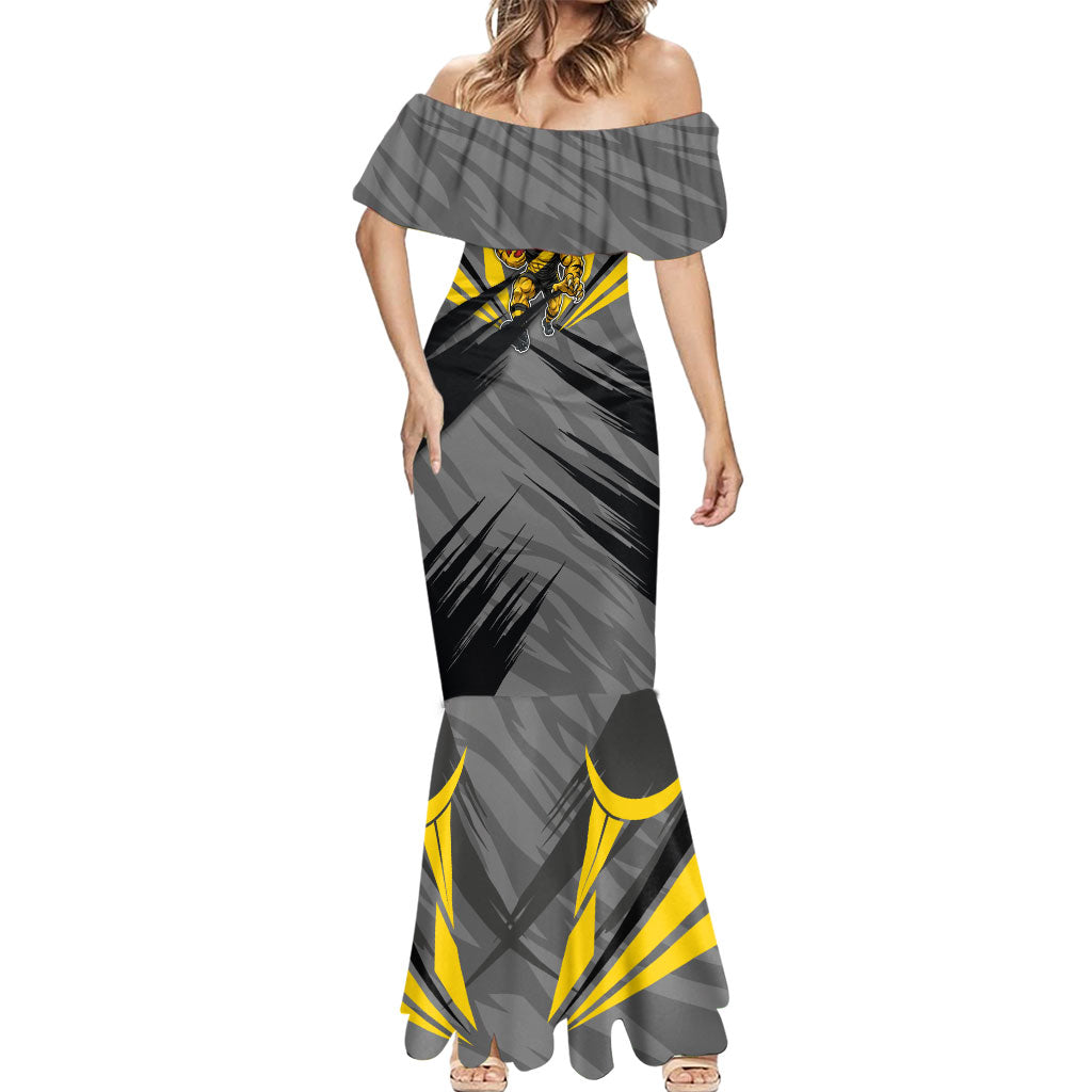 Richmond Tigers Australian Football Mermaid Dress Fierce Tiger Mascot - Bold Team Colors