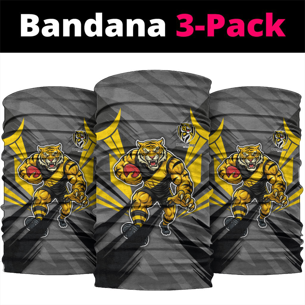 Richmond Tigers Australian Football Neck Gaiter Fierce Tiger Mascot - Bold Team Colors