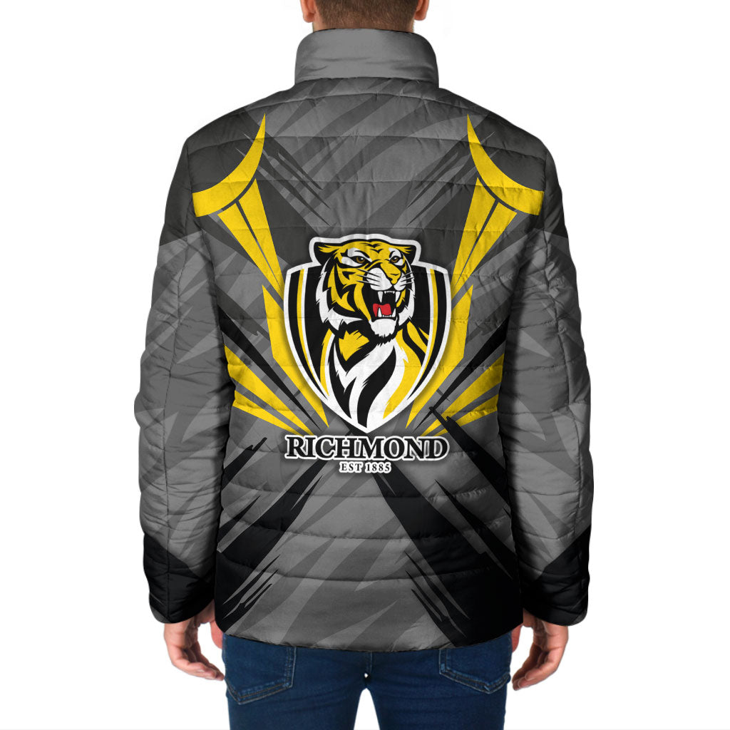 Richmond Tigers Australian Football Padded Jacket Fierce Tiger Mascot - Bold Team Colors