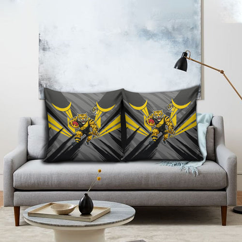 Richmond Tigers Australian Football Pillow Cover Fierce Tiger Mascot - Bold Team Colors