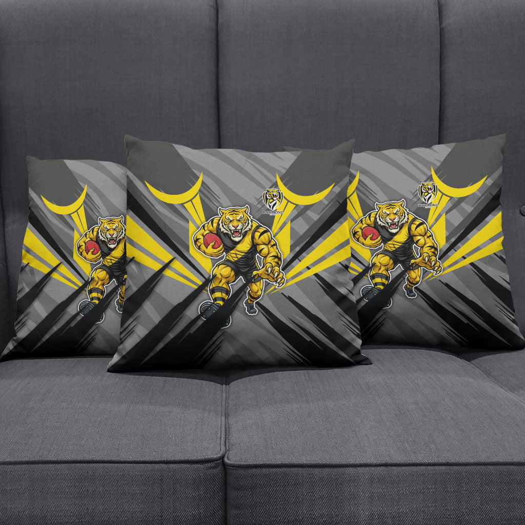 Richmond Tigers Australian Football Pillow Cover Fierce Tiger Mascot - Bold Team Colors