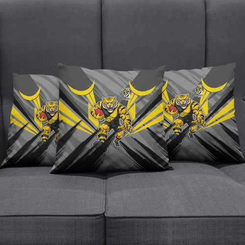 Richmond Tigers Australian Football Pillow Cover Fierce Tiger Mascot - Bold Team Colors