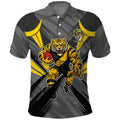 Richmond Tigers Australian Football Polo Shirt Fierce Tiger Mascot - Bold Team Colors