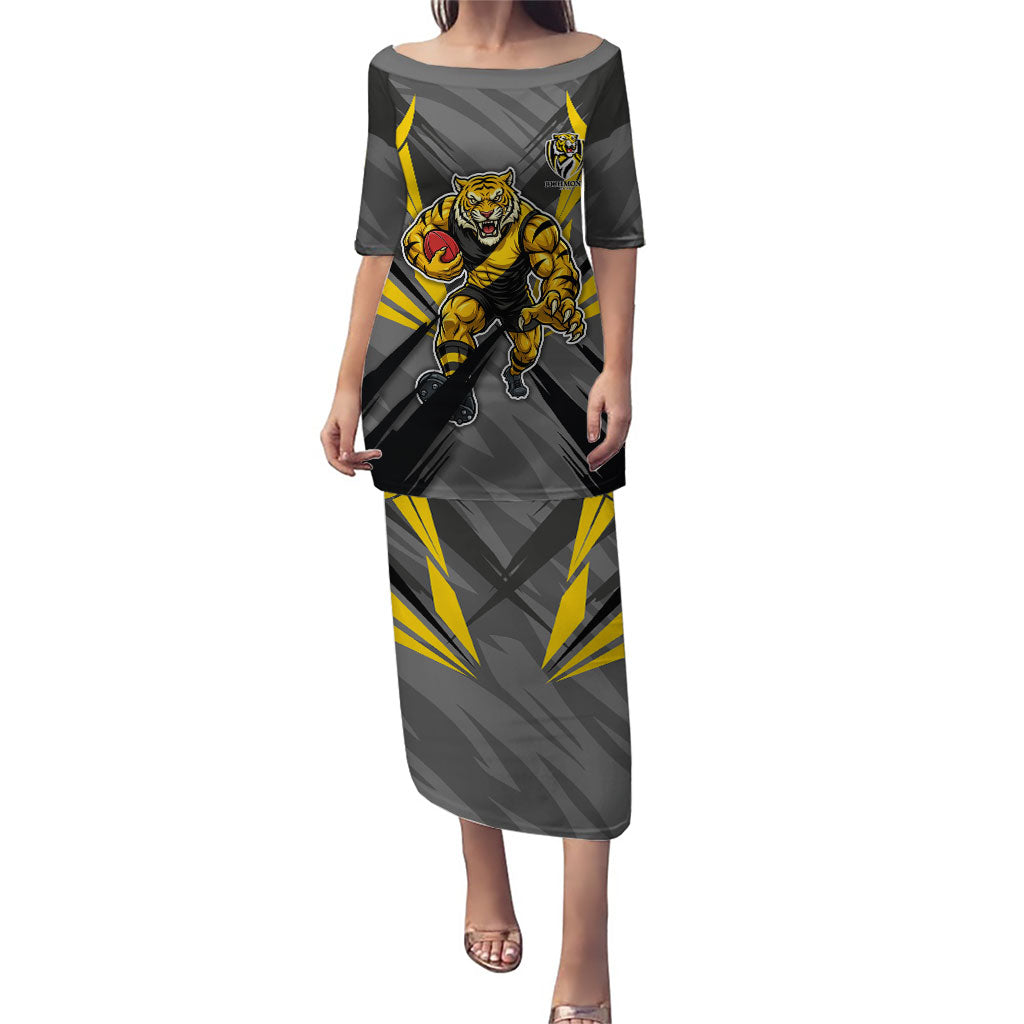 Richmond Tigers Australian Football Puletasi Fierce Tiger Mascot - Bold Team Colors