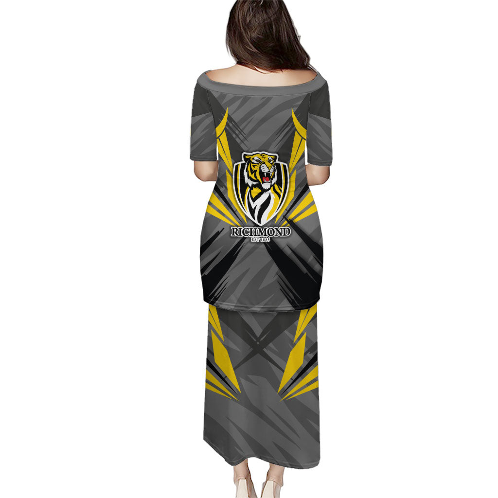 Richmond Tigers Australian Football Puletasi Fierce Tiger Mascot - Bold Team Colors