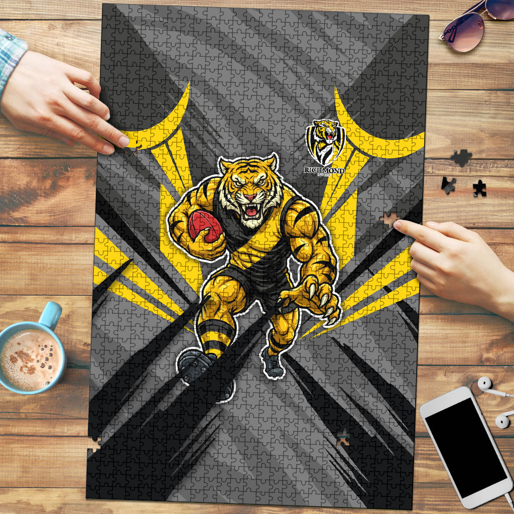 Richmond Tigers Australian Football Puzzle Fierce Tiger Mascot - Bold Team Colors