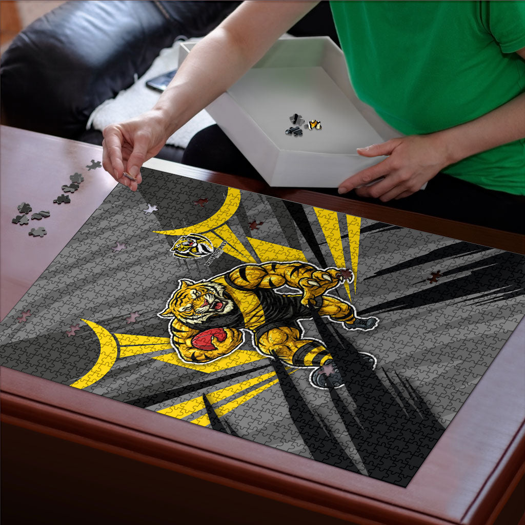 Richmond Tigers Australian Football Puzzle Fierce Tiger Mascot - Bold Team Colors