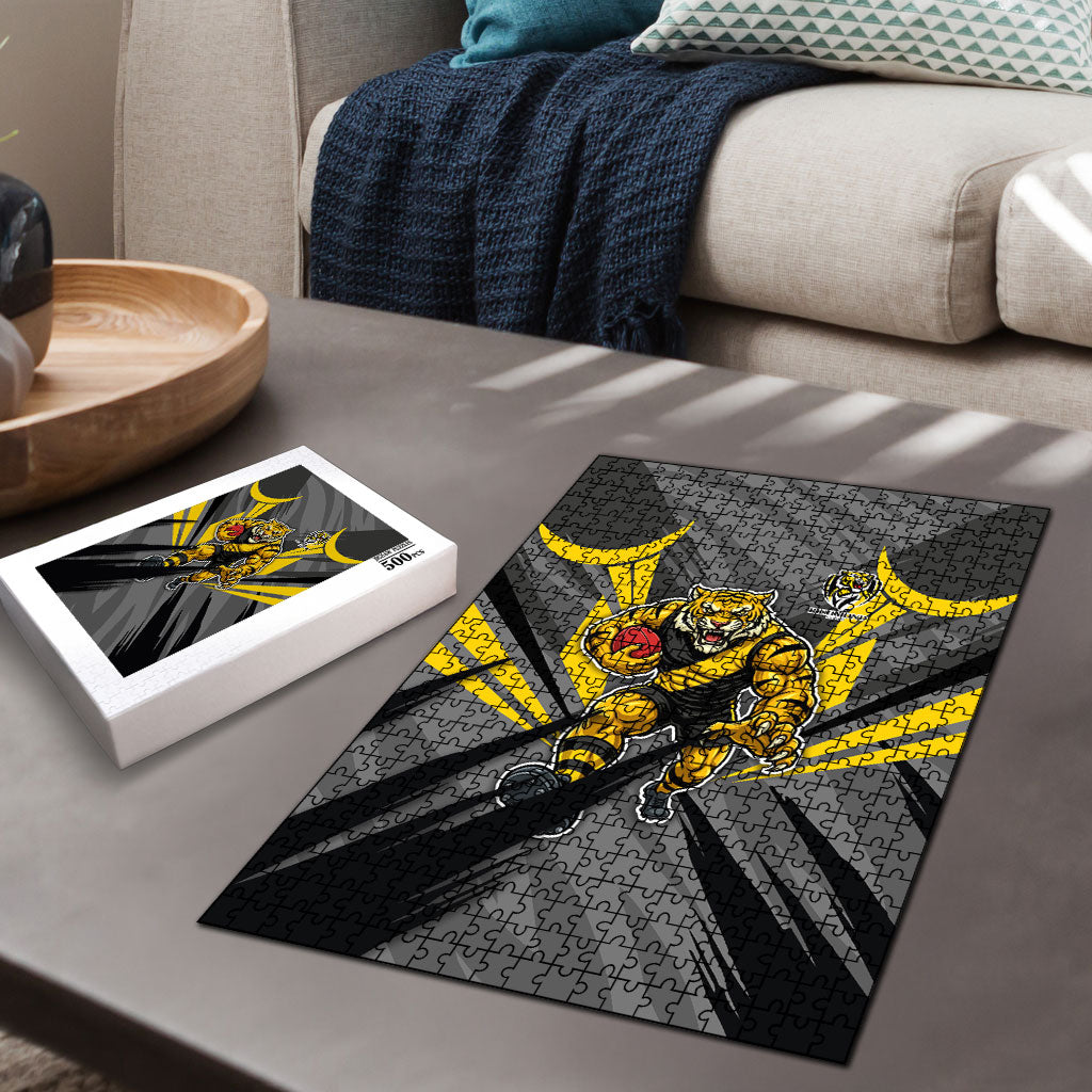 Richmond Tigers Australian Football Puzzle Fierce Tiger Mascot - Bold Team Colors