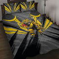 Richmond Tigers Australian Football Quilt Bed Set Fierce Tiger Mascot - Bold Team Colors