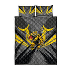Richmond Tigers Australian Football Quilt Bed Set Fierce Tiger Mascot - Bold Team Colors