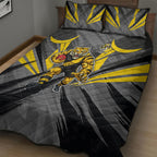 Richmond Tigers Australian Football Quilt Bed Set Fierce Tiger Mascot - Bold Team Colors