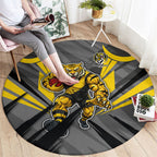 Richmond Tigers Australian Football Round Carpet Fierce Tiger Mascot - Bold Team Colors