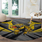 Richmond Tigers Australian Football Round Carpet Fierce Tiger Mascot - Bold Team Colors