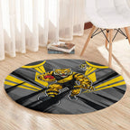 Richmond Tigers Australian Football Round Carpet Fierce Tiger Mascot - Bold Team Colors