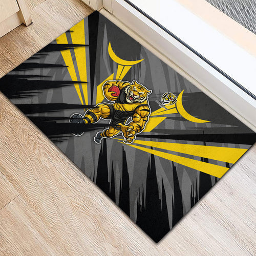 Richmond Tigers Australian Football Rubber Doormat Fierce Tiger Mascot - Bold Team Colors