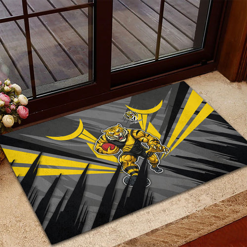 Richmond Tigers Australian Football Rubber Doormat Fierce Tiger Mascot - Bold Team Colors