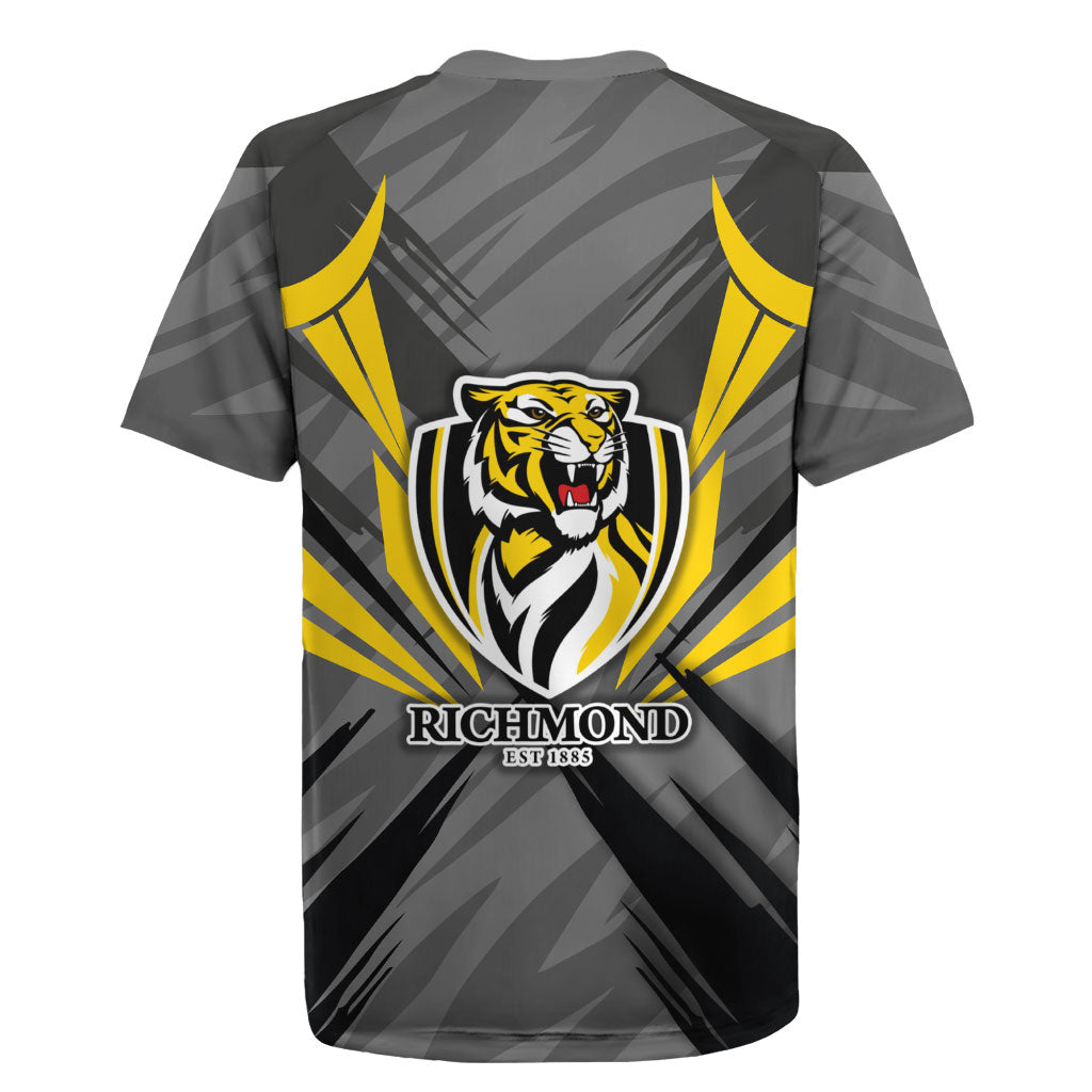 Richmond Tigers Australian Football Rugby Jersey Fierce Tiger Mascot - Bold Team Colors