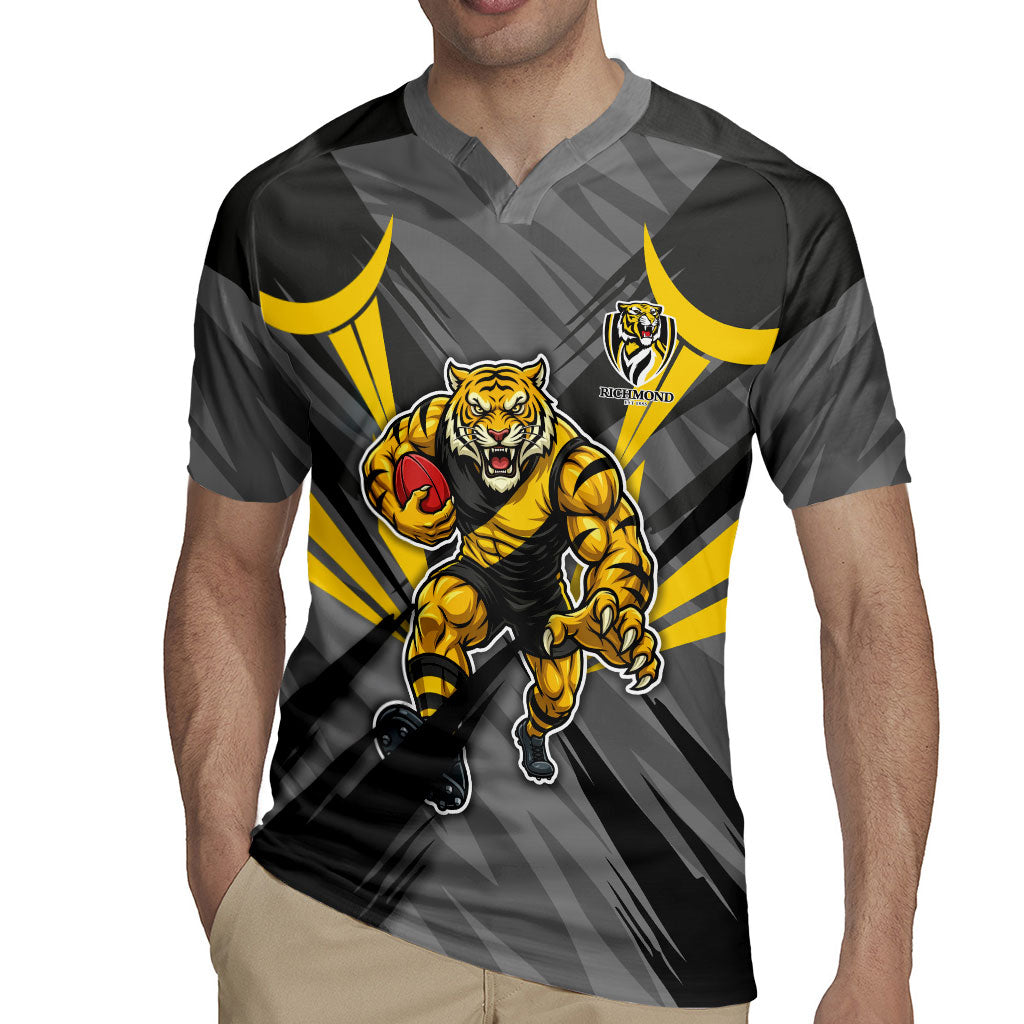 Richmond Tigers Australian Football Rugby Jersey Fierce Tiger Mascot - Bold Team Colors