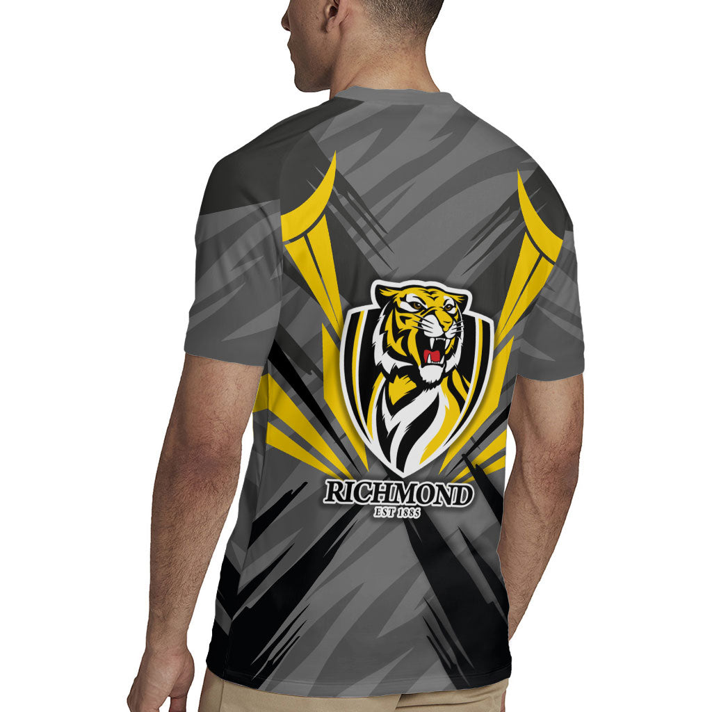 Richmond Tigers Australian Football Rugby Jersey Fierce Tiger Mascot - Bold Team Colors
