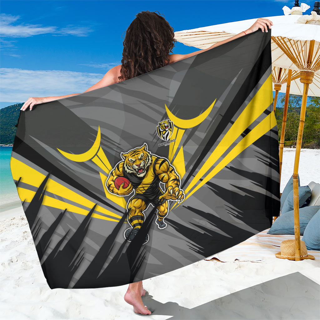Richmond Tigers Australian Football Sarong Fierce Tiger Mascot - Bold Team Colors