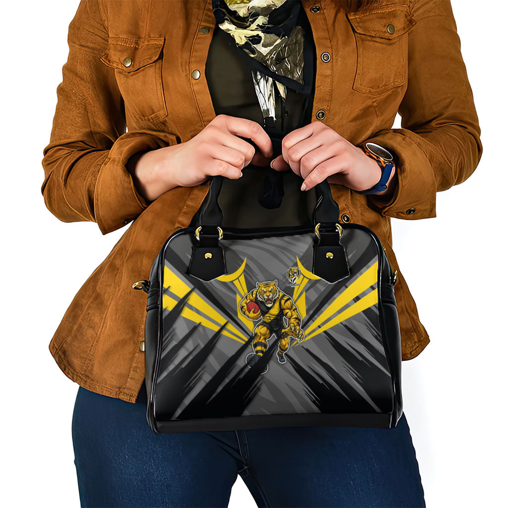 Richmond Tigers Australian Football Shoulder Handbag Fierce Tiger Mascot - Bold Team Colors