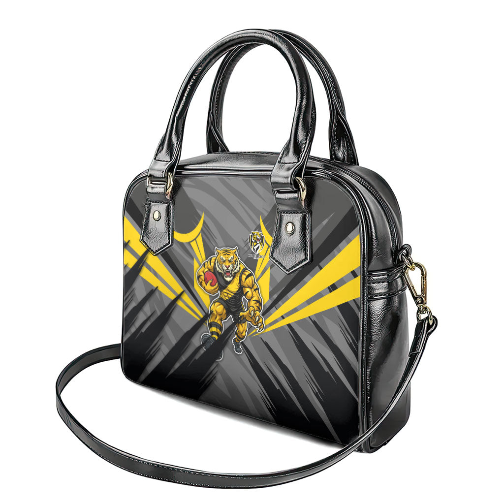Richmond Tigers Australian Football Shoulder Handbag Fierce Tiger Mascot - Bold Team Colors