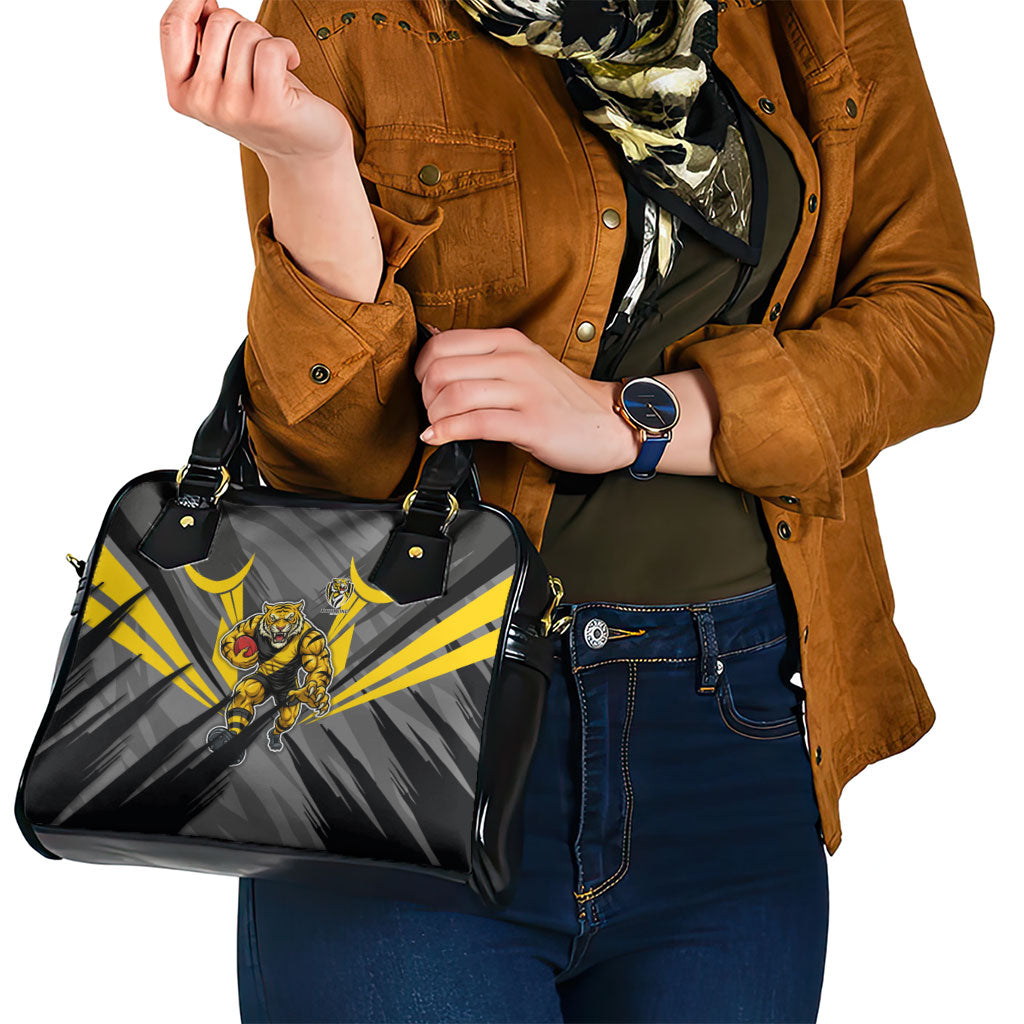 Richmond Tigers Australian Football Shoulder Handbag Fierce Tiger Mascot - Bold Team Colors