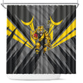 Richmond Tigers Australian Football Shower Curtain Fierce Tiger Mascot - Bold Team Colors