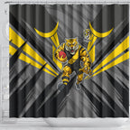 Richmond Tigers Australian Football Shower Curtain Fierce Tiger Mascot - Bold Team Colors
