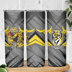 Richmond Tigers Australian Football Skinny Tumbler Fierce Tiger Mascot - Bold Team Colors