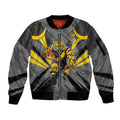 Richmond Tigers Australian Football Sleeve Zip Bomber Jacket Fierce Tiger Mascot - Bold Team Colors